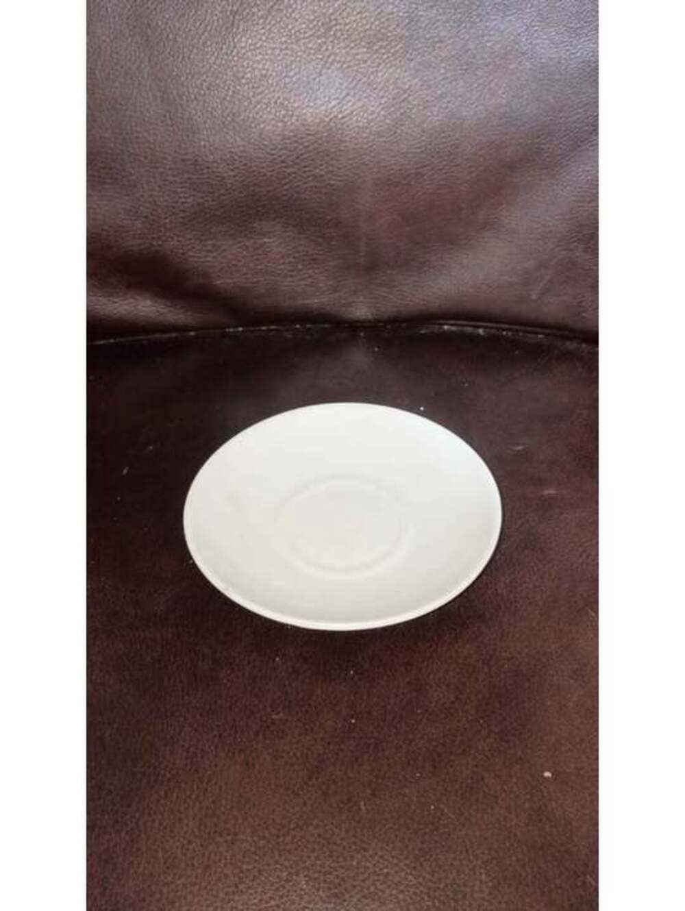 Plat White Ceramic Saucer - New Without Tags